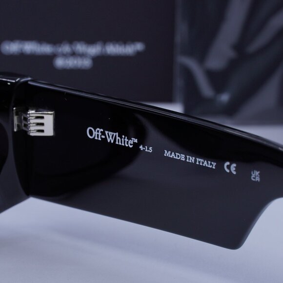 Off-White OERI141 CARY 1007 Rectangle Sunglasses – Black/Grey - Picture 6 of 9